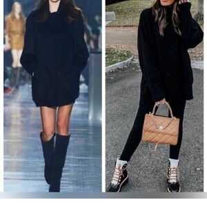 NWOT 3X Studio 1886 Grey Cowel Neck Sweater Dress with pockets